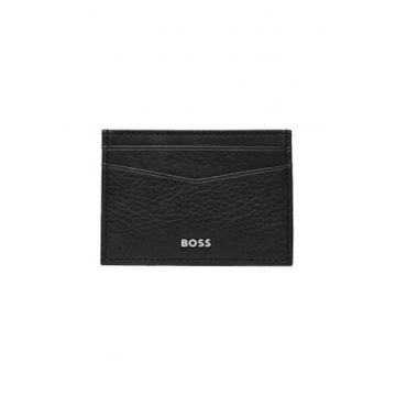 Portofel barbati  etui pentru carduri - negru - piele - 9x6 cm Portofel barbati  etui pentru carduri - negru - piele - 9x6 cm