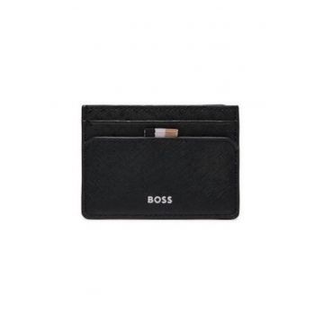 Portofel barbati  Etui pentru carduri - negru - piele ecologica - 10 x 7 x 0.5 cm Portofel barbati  Etui pentru carduri - negru - piele ecologica - 10 x 7 x 0.5 cm