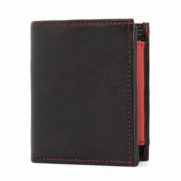 Portofel barbati Landon PT948, piele naturala, Negru - Rosu Portofel barbati Landon PT948, piele naturala, Negru - Rosu