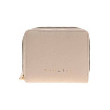 Portofel dama  bej - pliabil - material sintetic - 12x10x3cm