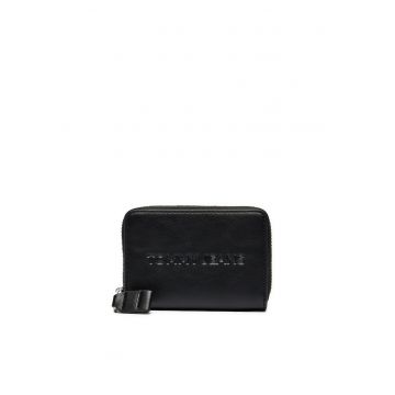 Portofel dama -  piele ecologica - 11 x 8 x 2 cm - negru