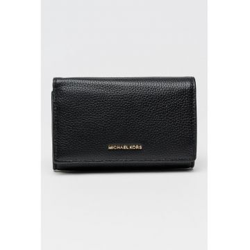 Portofel de piele cu aspect marmorat Jet Set - Negru