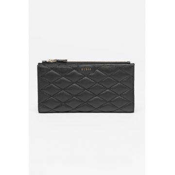 Portofel de piele cu aspect matlasat Portofel de piele cu aspect matlasat