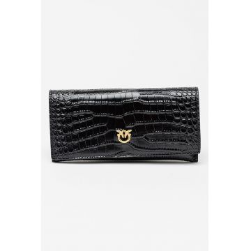 Portofel de piele cu bareta din lant Portofel de piele cu bareta din lant