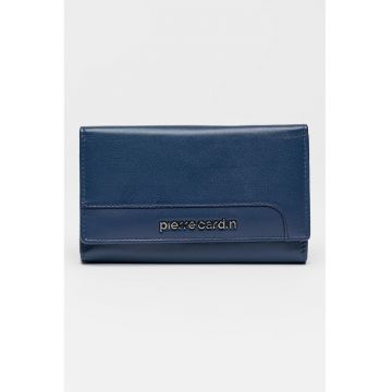 Portofel de piele cu clapa - Albastru petrol