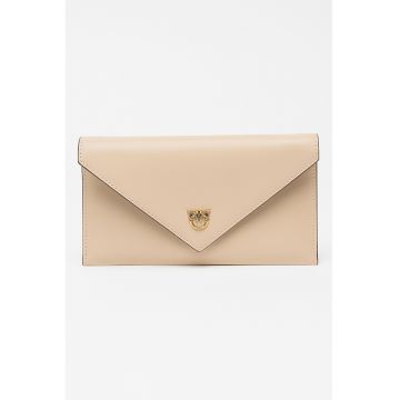 Portofel de piele cu clapa si bareta-lant detasabila Portofel de piele cu clapa si bareta-lant detasabila