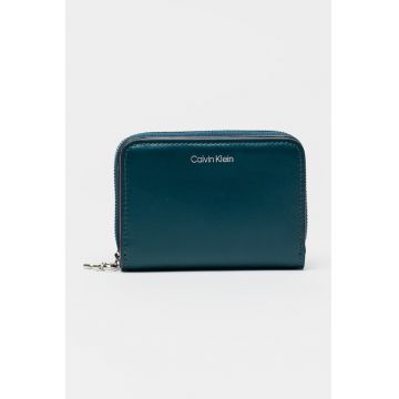 Portofel de piele cu detalii logo metalic Portofel de piele cu detalii logo metalic