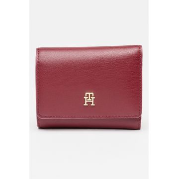 Portofel de piele ecologica cu clapa - Visiniu