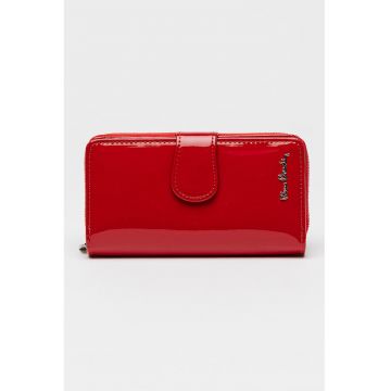 Portofel de piele lacuia cu fermoar - Rosu