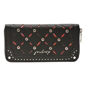 Portofel DESIGUAL negru, WAYP33, din piele ecologica