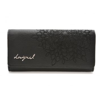 Portofel DESIGUAL negru, WAYP35, din piele ecologica