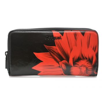 Portofel DESIGUAL negru, WAYP43, din piele ecologica