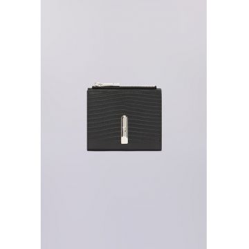 Portofel din piele cu capsa - Negru