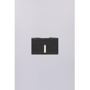 Portofel din piele cu capsa - Negru