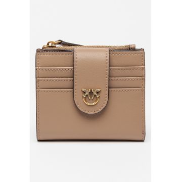 Portofel din piele cu logo metalic Portofel din piele cu logo metalic