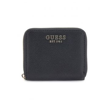 Portofel din piele ecologica cu fermoar - Negru