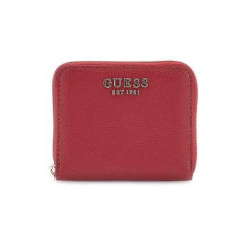 Portofel din piele ecologica cu fermoar - Rosu
