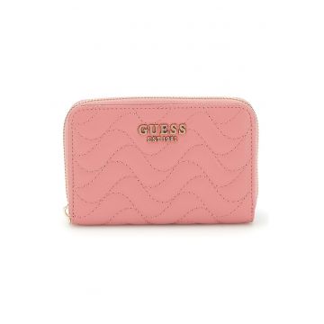 Portofel din piele ecologica cu fermoar - Roz