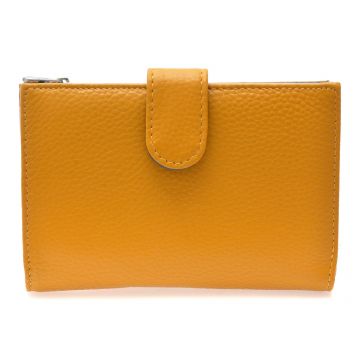 Portofel galben, D8346, din piele naturala