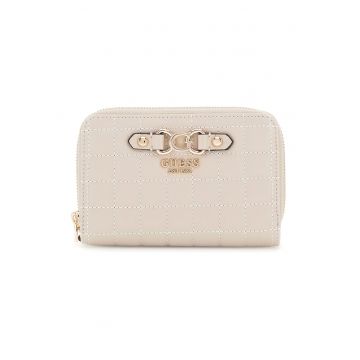 Portofel matlasat cu fermoar - Maro nisip