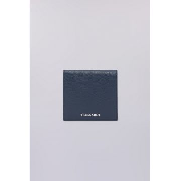 Portofel pliabil din piele - Albastru inchis