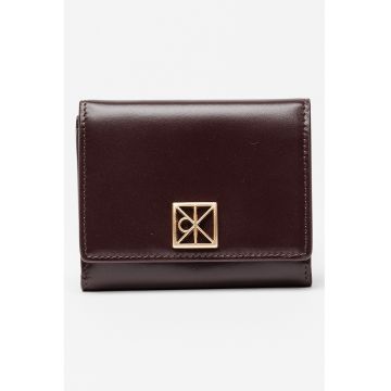 Portofel pliabil din piele - Violet pruna