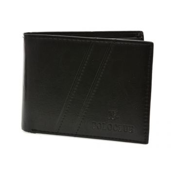 Portofel POLOCLUB negru, PCP9012, din piele naturala