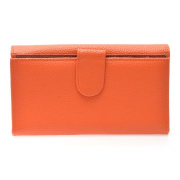 Portofel portocaliu, D7046, din piele naturala
