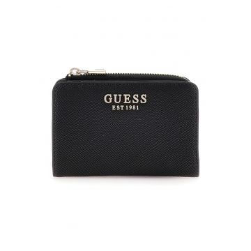 Portofel texturat cu fermoar - Negru