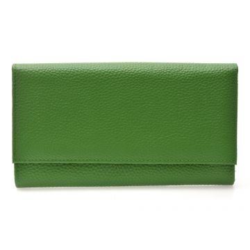 Portofel verde, D7046, din piele naturala