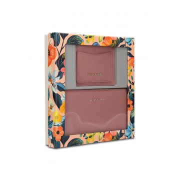 Set de portofel si portcart Lumina Pro - 2 piese - Roz prafuit