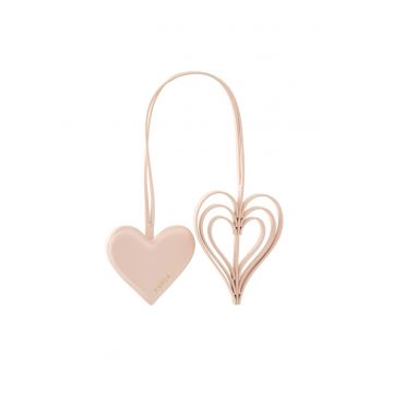 Breloc dama  piele naturala - roz