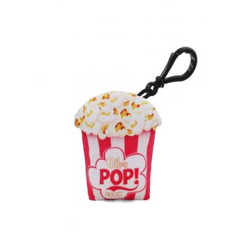 Breloc textil cu model popcorn - rosu - 14 -5x5cm