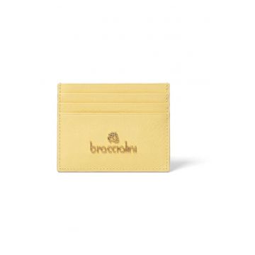 Portcart de piele cu logo 209847 - Galben