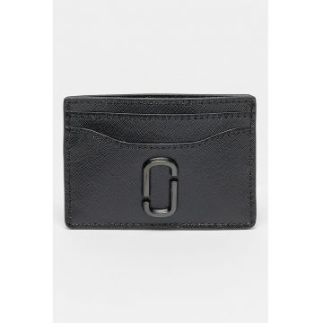 Portcart de piele cu logo metalic The Utility - Negru