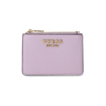 Portcart de piele ecologica cu logo metalic Patsie - Lila