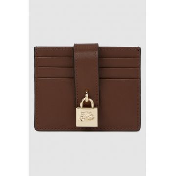 Portcart de piele - Maro inchis