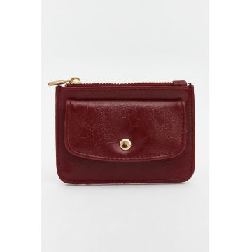 Portcart din piele ecologica - Visiniu