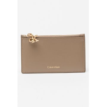 Portcart din piele - Maro taupe