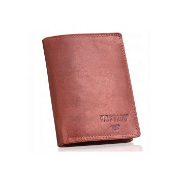 Portofel Barbati -  Denimo High Wallet - Piele Naturala - Maro - Dimensiune Universala