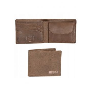Portofel Barbati -  Fresno Wallet - 100% Piele Naturala - Cu Logo - Compartimente Pentru Carduri - Buzunar Pentru Monede - Design Elegant - One Size - Maro