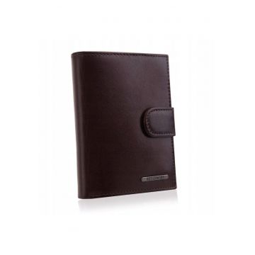 Portofel barbati -  Piele naturala - 12.5 x 9.5 - Maro