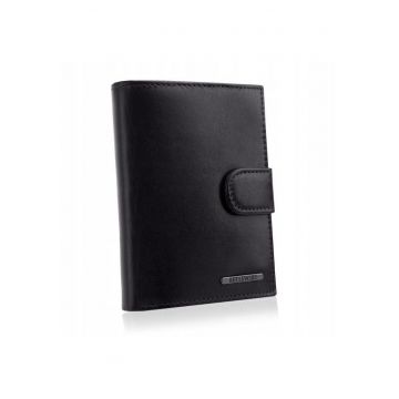 Portofel barbati -  Piele naturala - 12.5 x 9.5 - Negru