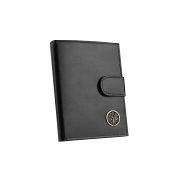 Portofel barbati -  Piele naturala - Negru