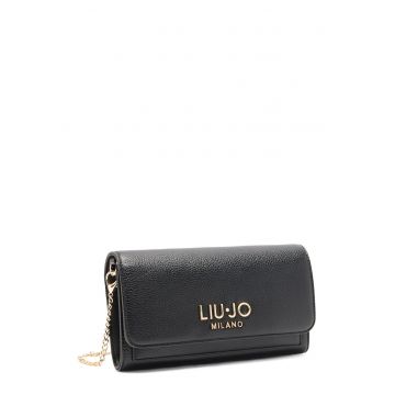 Portofel cu bareta din lant - Gri inchis