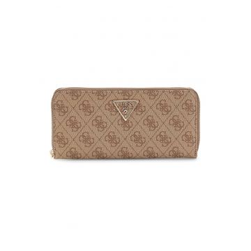 Portofel cu buzunar exterior cu fermoar - Maro camel