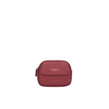 Portofel cu fermoar si logo - Rosu