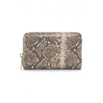 Portofel cu model si fermoar - Negru/Bej