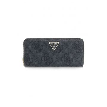 Portofel cu monograma si fermoar Laurel - Gri carbune