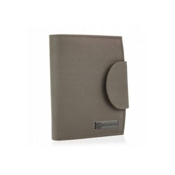 Portofel dama  Piele naturala -12.5x10 cm - Bej